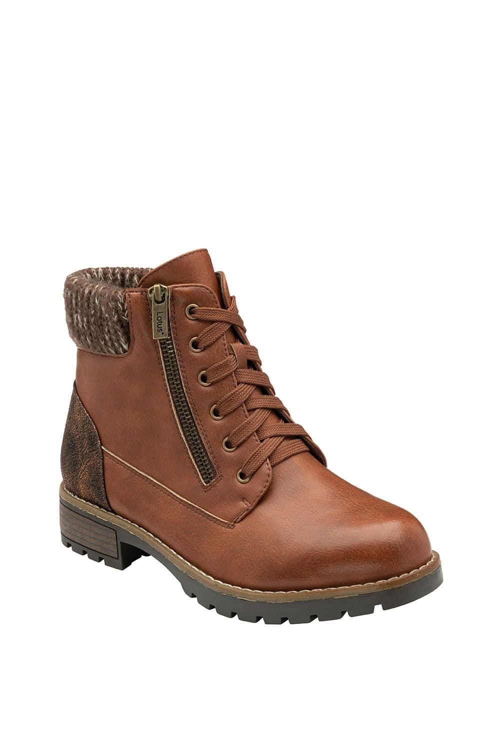 Lotus Lotus Women's 'Emmeline' Lace-Up Ankle Boots in Tan