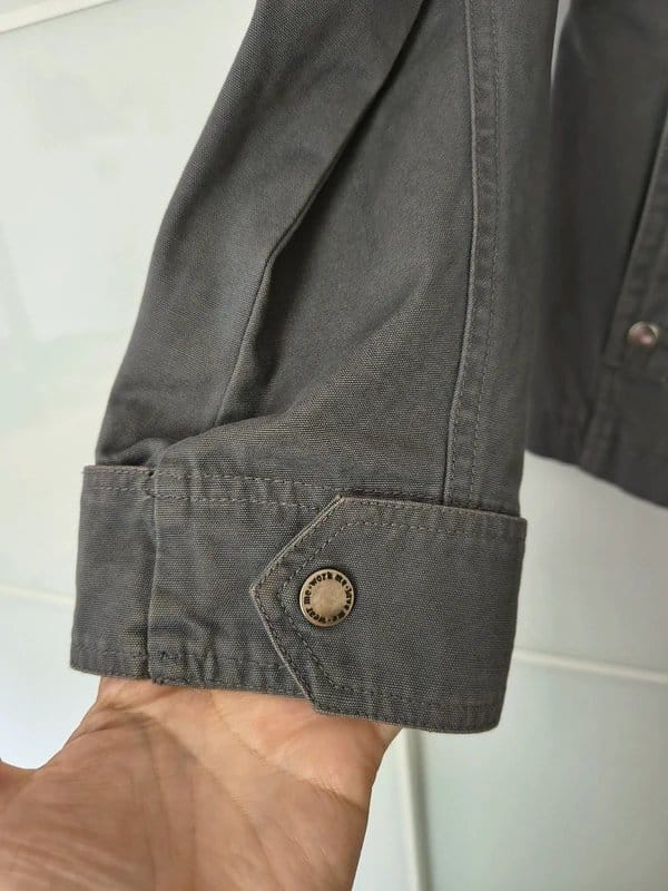 New Look 100% cotton army style 🩶 grey denim jacket size 16 adjustable waist - 1