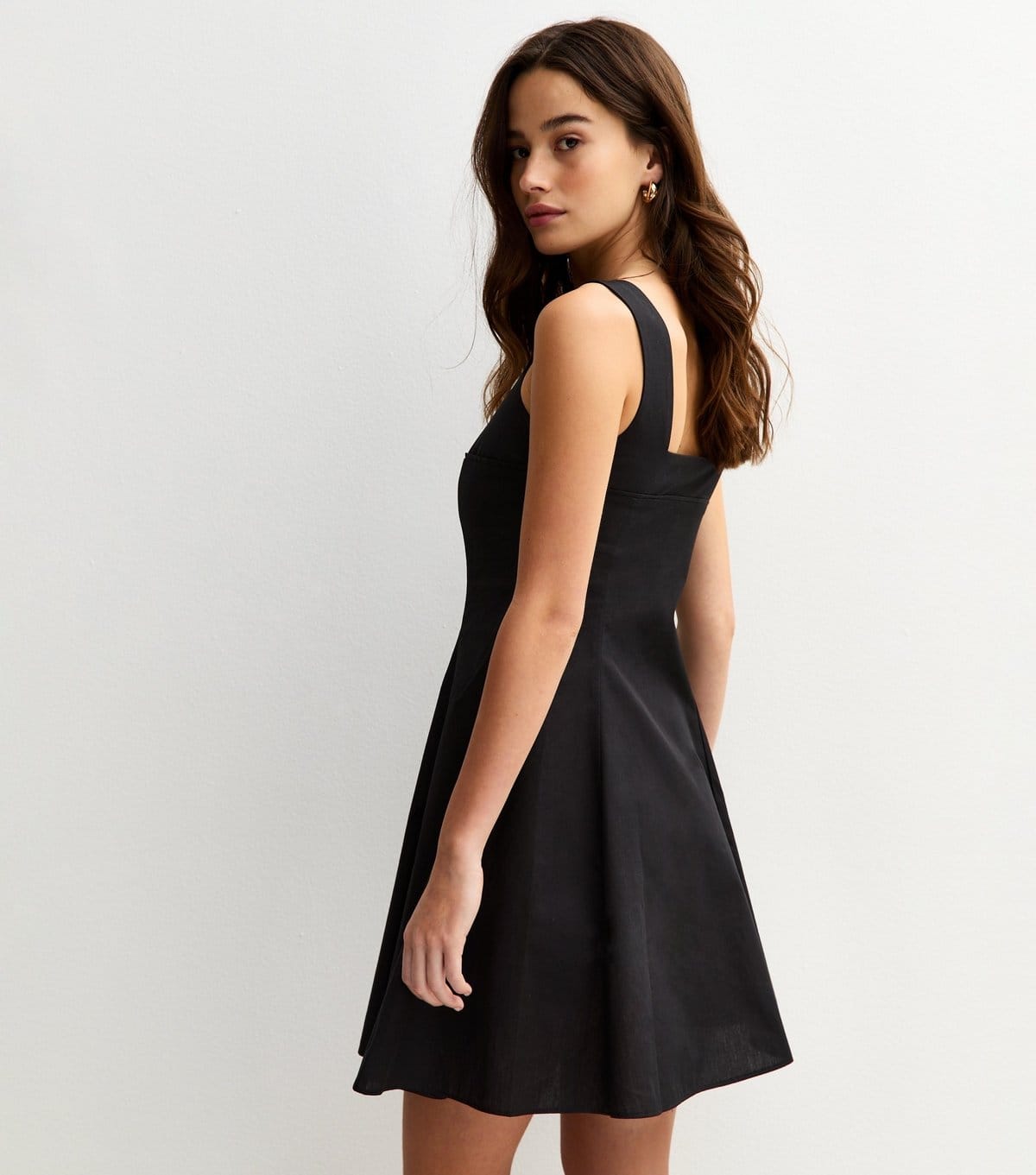 New Look Women's Black Square Neck Poplin Mini Dress New Look - 4