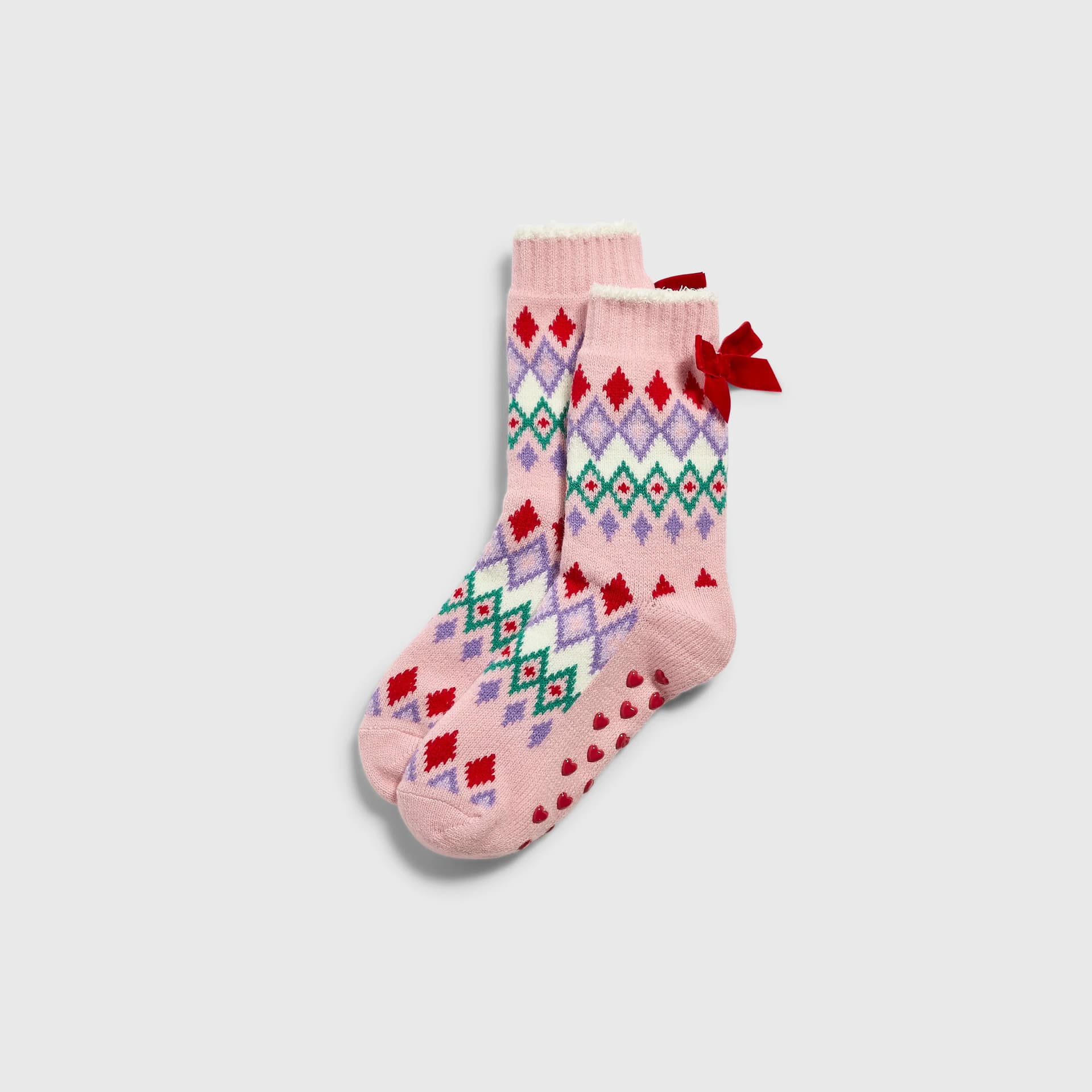River Island River Island Womens Pink Christmas Slipper Socks