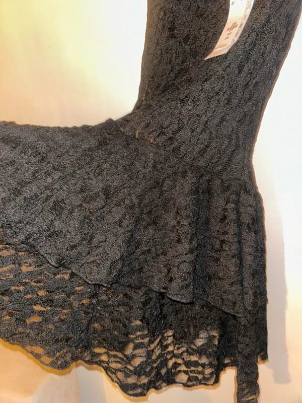 ASOS Black Lace Ruffle Dress