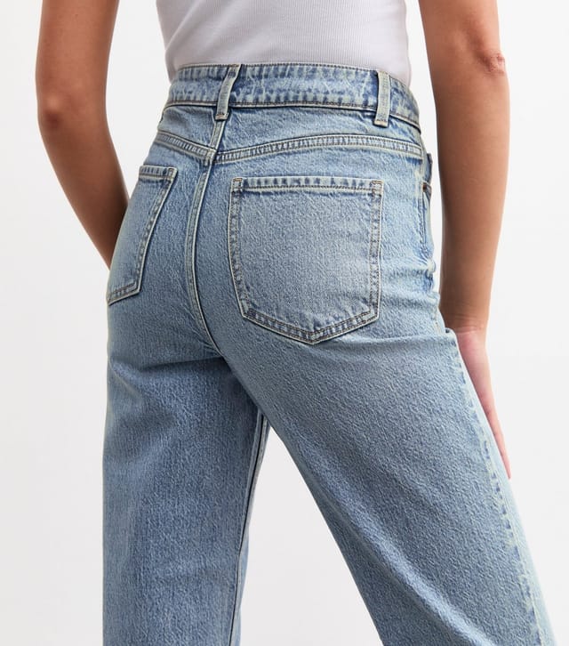 New Look Women's Tall Blue High Waist Cuff Mom Jeans New Look - 2