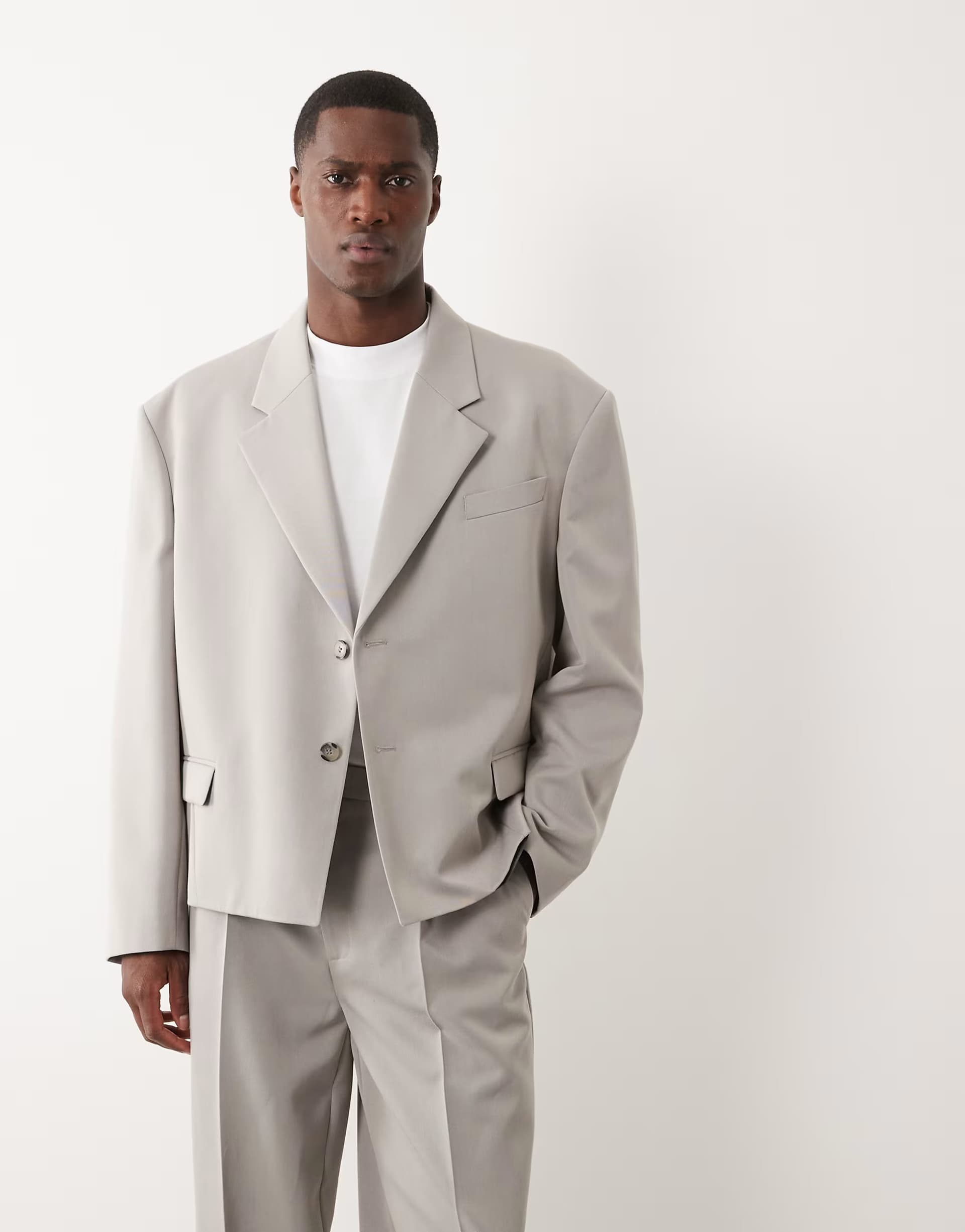 ASOS ASOS DESIGN boxy suit jacket in light grey