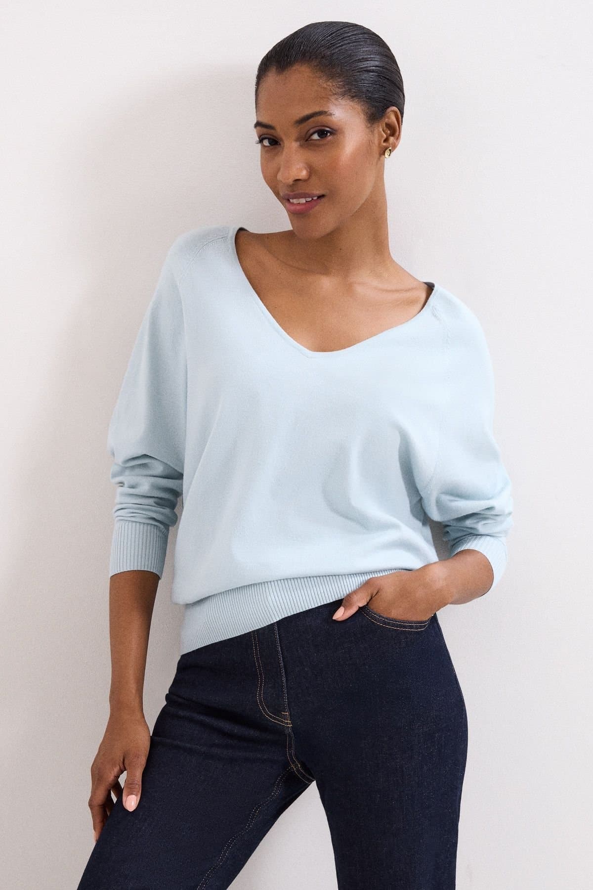 Phase Eight Phase Eight Mint V-Neck Knit Sweater