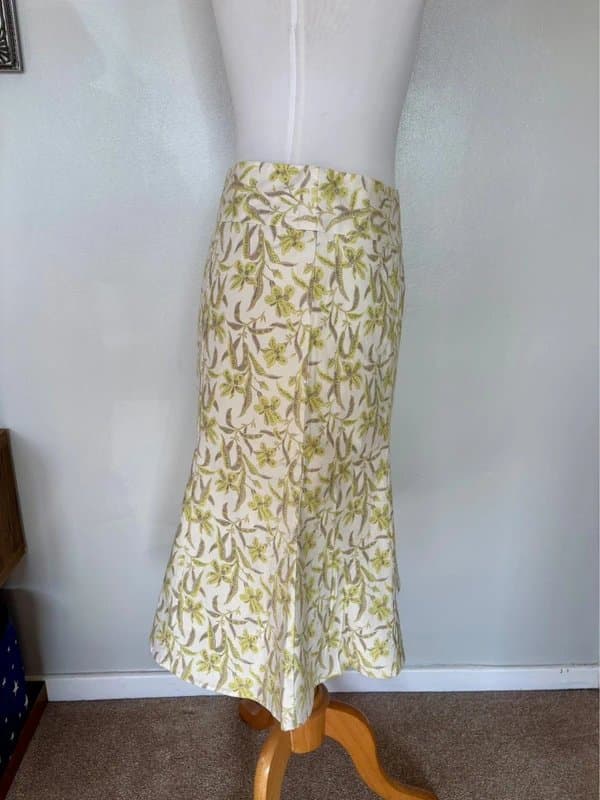 GAP Vintage Y2K GAP a-line skirt green floral print - size 8-10