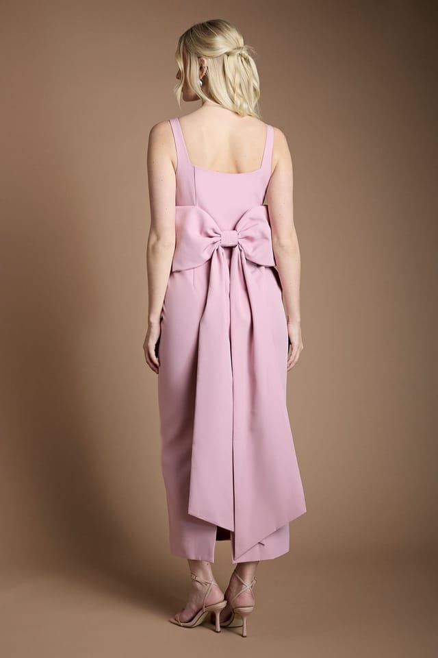 Coast Coast Women's Sleeveless Square Neck Bow Back Midaxi Bridesmaid Dress in Antique Rose - 3