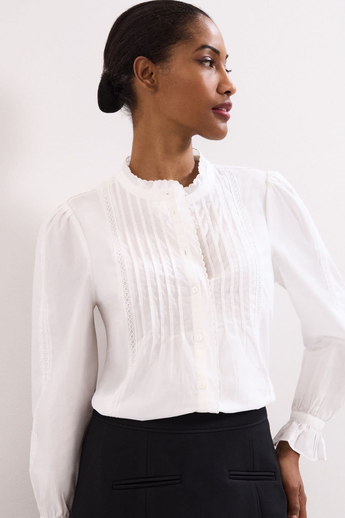 Phase Eight Phase Eight Off-White Embroidered Cotton Blouse