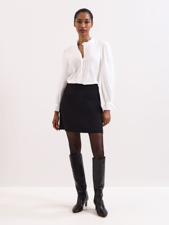 Phase Eight Phase Eight Women's Laurie Pleated Embroidered Cotton Blouse in Off-White - 2