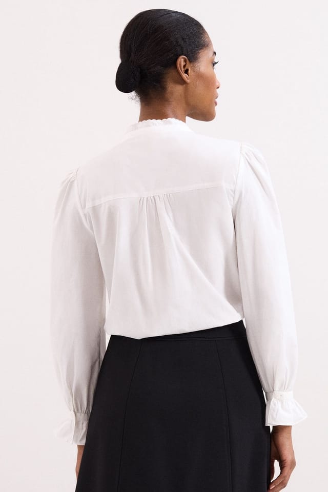 Phase Eight Phase Eight Women's Laurie Pleated Embroidered Cotton Blouse in Off-White - 3