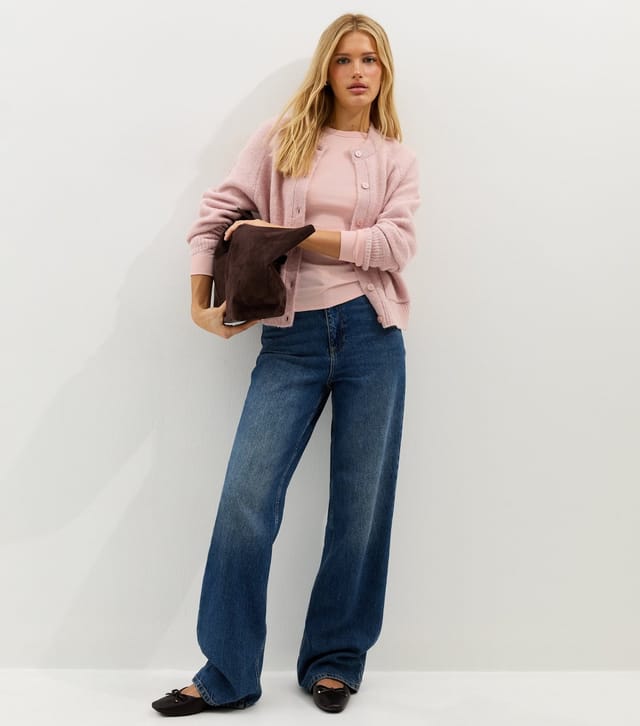 New Look Women's Pale Pink Ribbed Crew Neck Long Sleeve Top New Look - 3