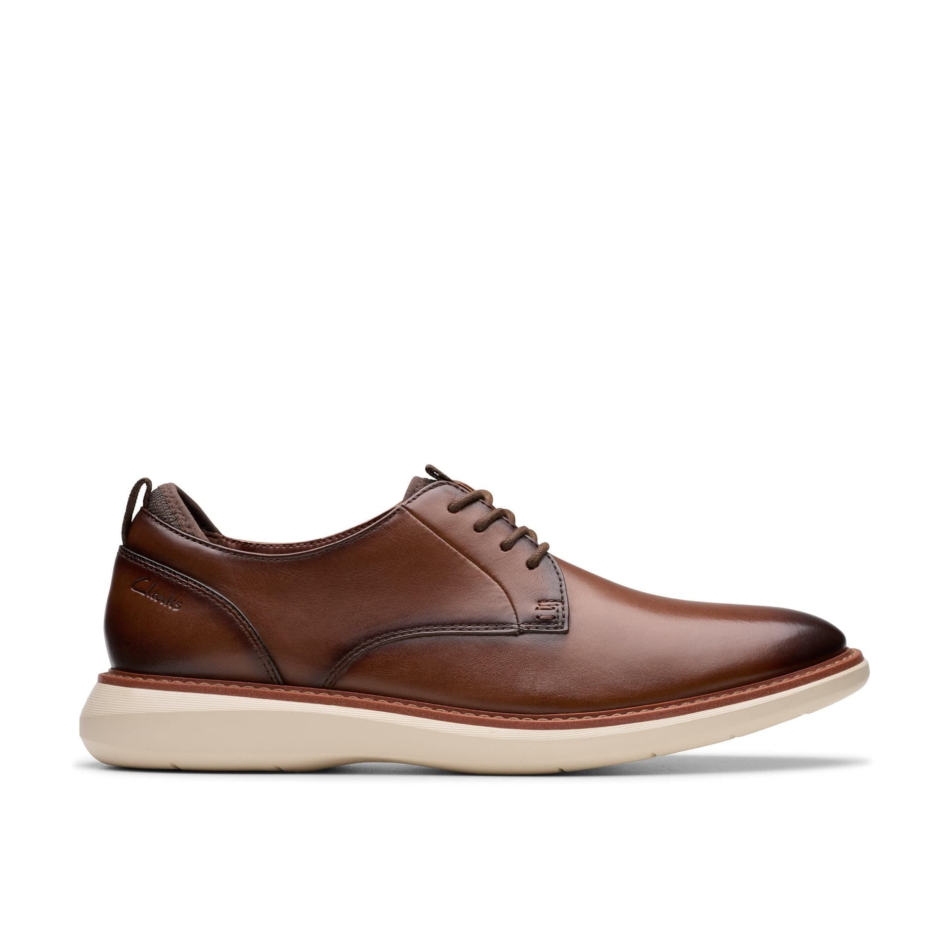 Clarks Clarks Men's Brantin Plain Dark Tan Leather Lace Up in Brown