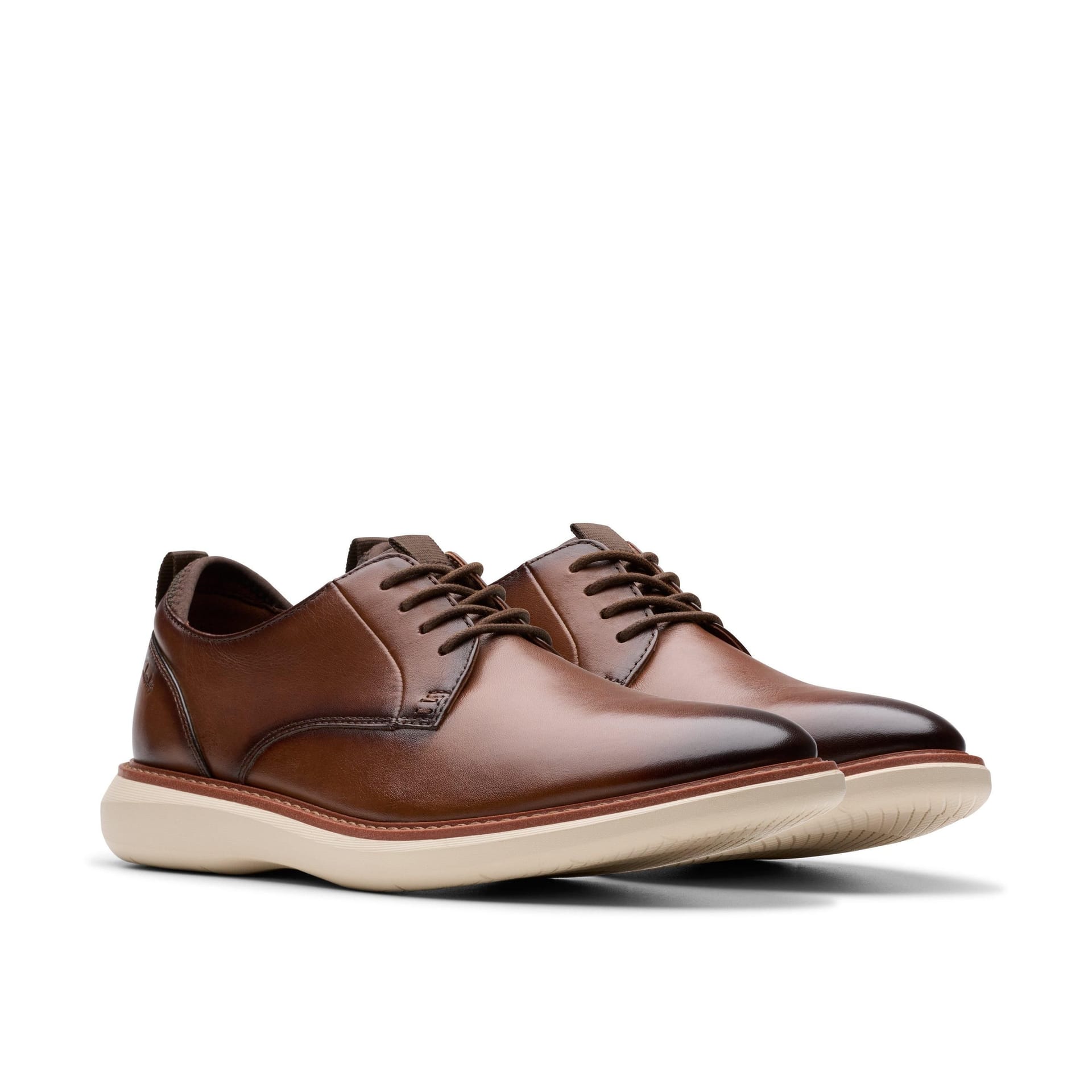 Clarks Clarks Men's Brantin Plain Dark Tan Leather Lace Up in Brown - 4