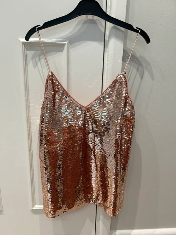 ASOS Nude/peach ASOS sequin camisole - size 6