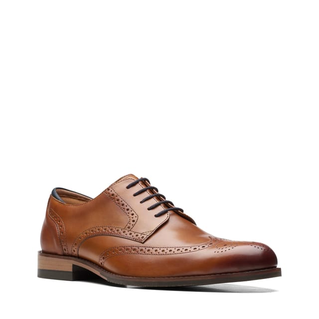 Clarks Clarks Men's Craft Arlo Limit Brogue Tan Leather Brogues, Oxford Shoes, Lace Up in Brown - 2