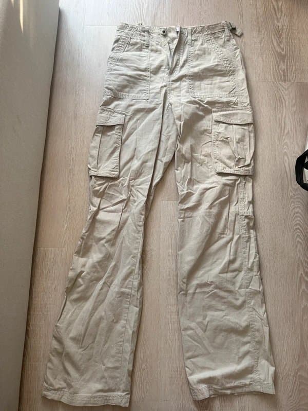 Bershka Beige Cargo Pants