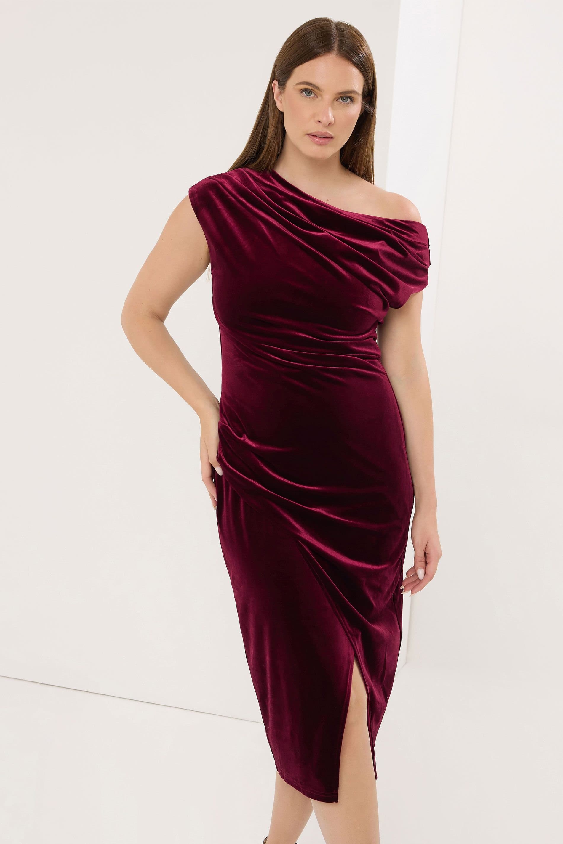 Star By Julien Macdonald Star by Julien Macdonald Women's Velvet Draped Dress in Red