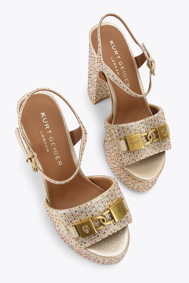 Kurt Geiger London Kurt Geiger London Women's 'Kingsley Platform' Fabric Heels in Gold - 2