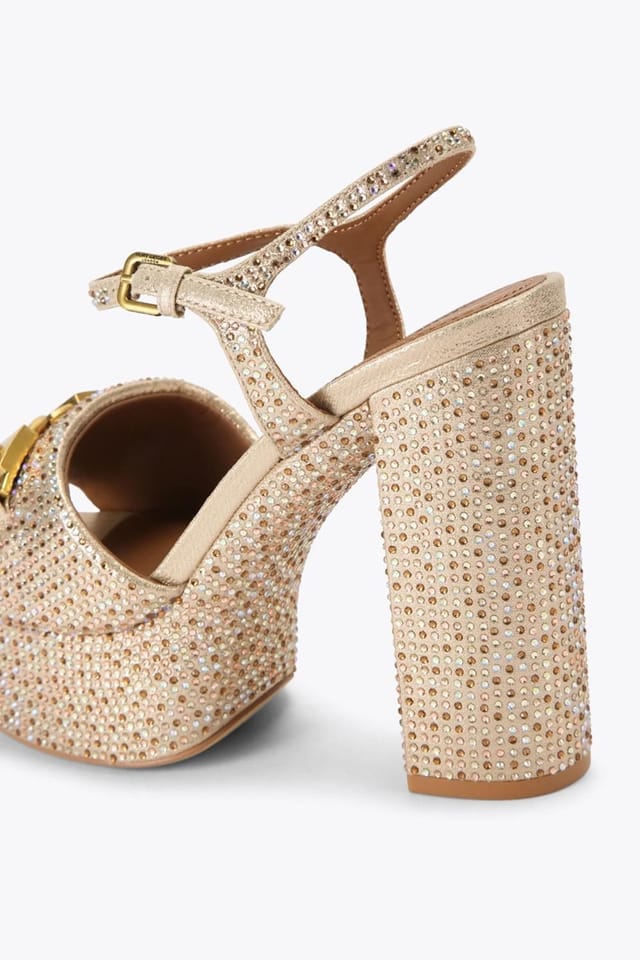 Kurt Geiger London Kurt Geiger London Women's 'Kingsley Platform' Fabric Heels in Gold - 3