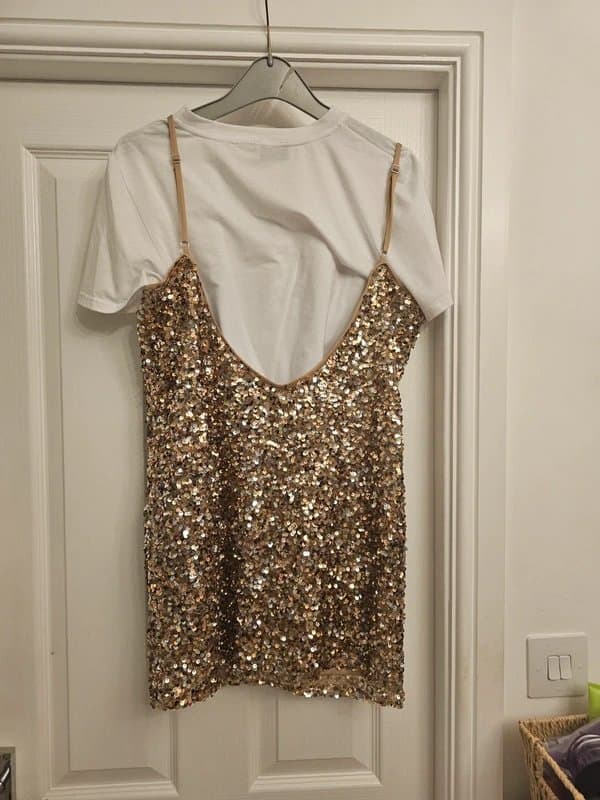 ASOS Design Asos sequin dress with removable tshirt