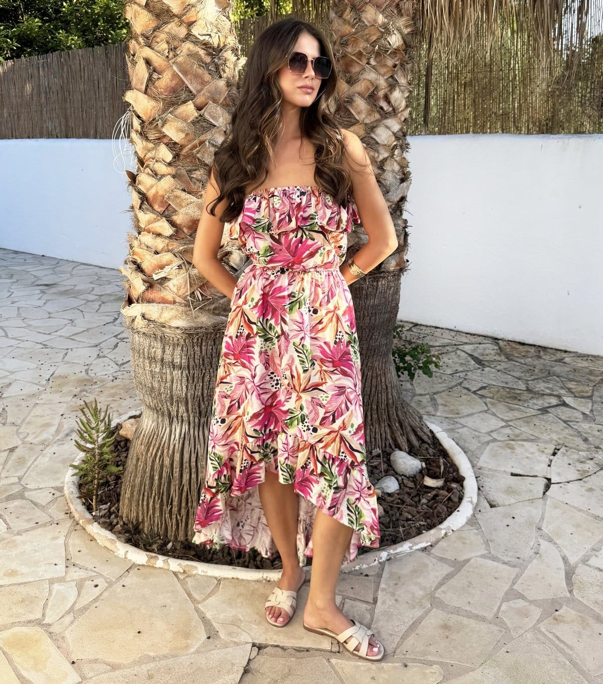 AX Paris Multicoloured Floral Bandeau Midi Dress
