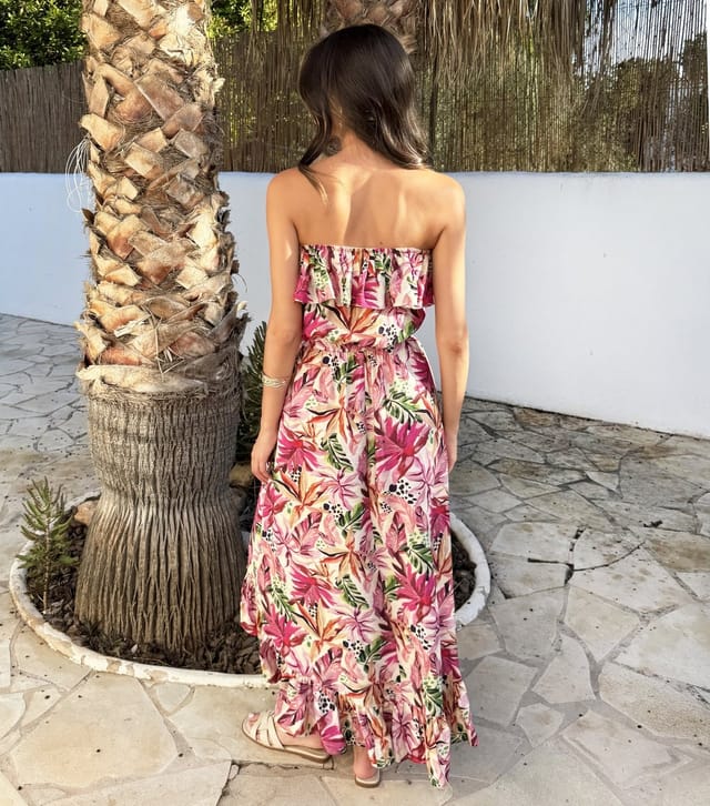 AX Paris Women's Multicoloured Tropical Floral Bandeau Midi Dress AX Paris New Look - 3