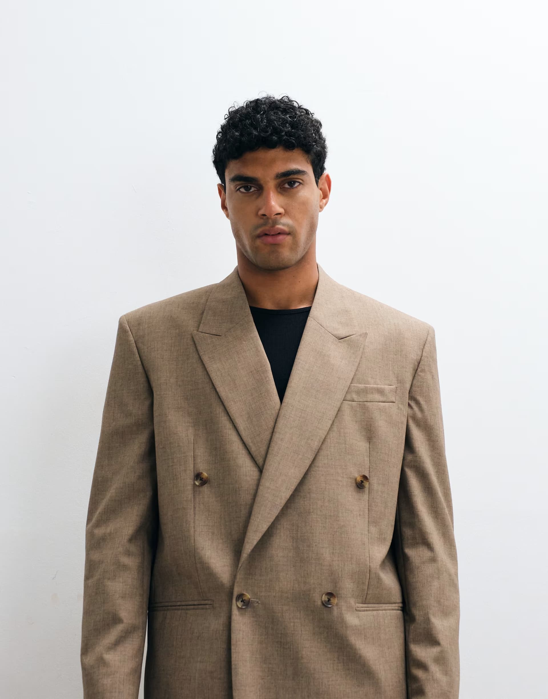 ASOS ASOS DESIGN regular suit jacket in beige wool