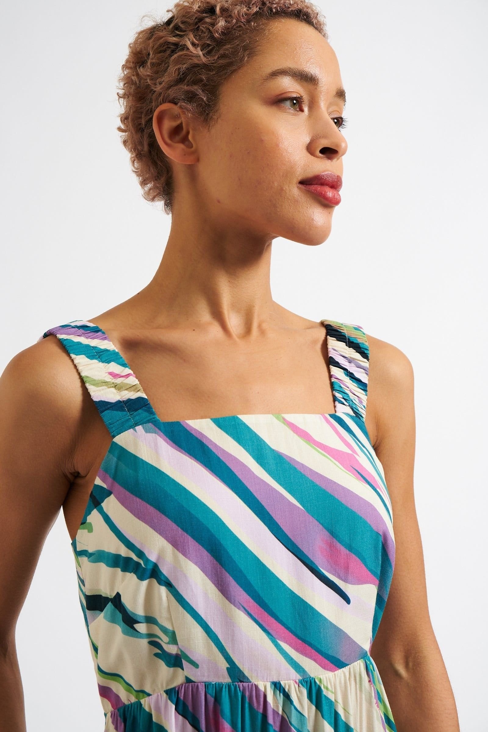Louche Louche Women's Jema Diagonal Wave Print Midi Sundress - 4