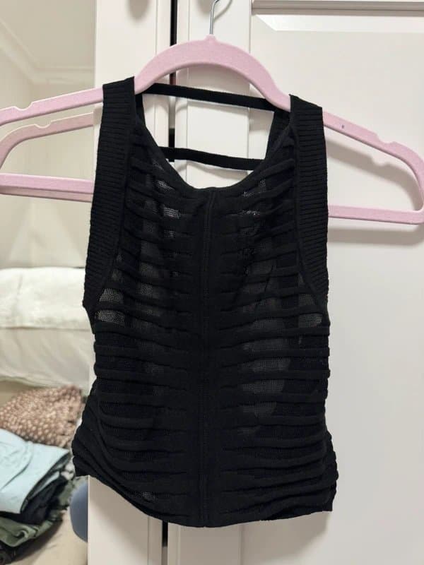 Bershka Mesh open back vest crop top