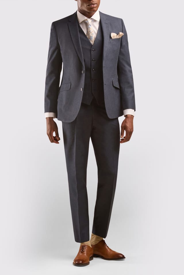 Scott Scott Men's Linen Blend Contemporary Fit Jacket in Navy - 2