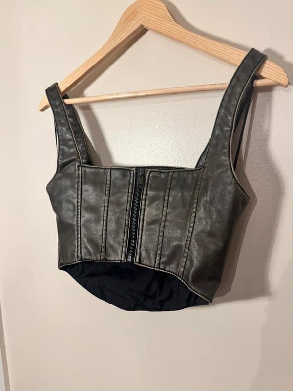 ASOS Faux leather corset crop