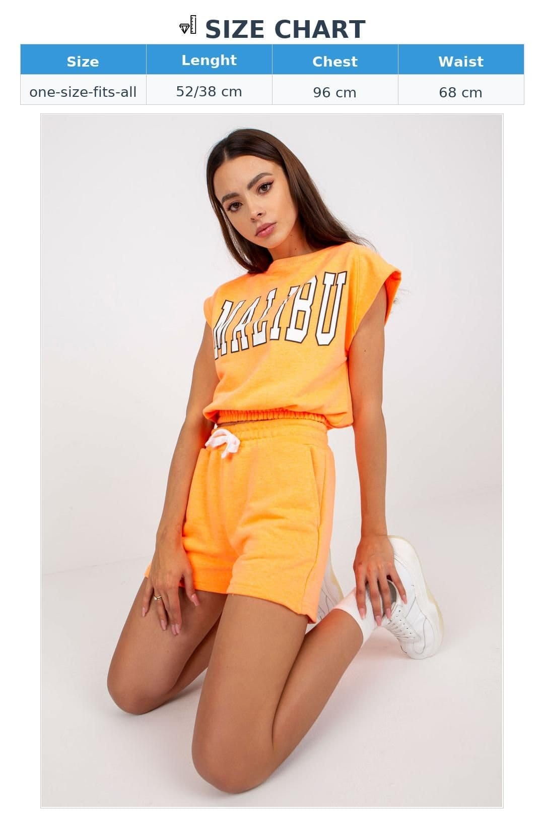 Love Lace Love Lace Women's Logo Blouse & High Waist Shorts Set in Orange - 4