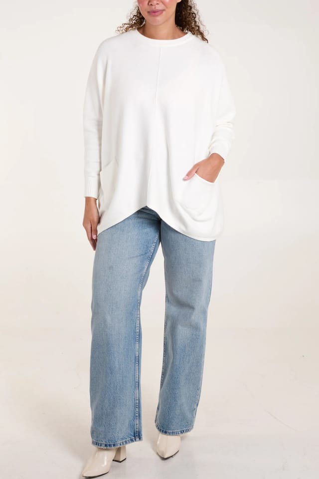 Blue Vanilla Round Neck Pocket Jumper - 2