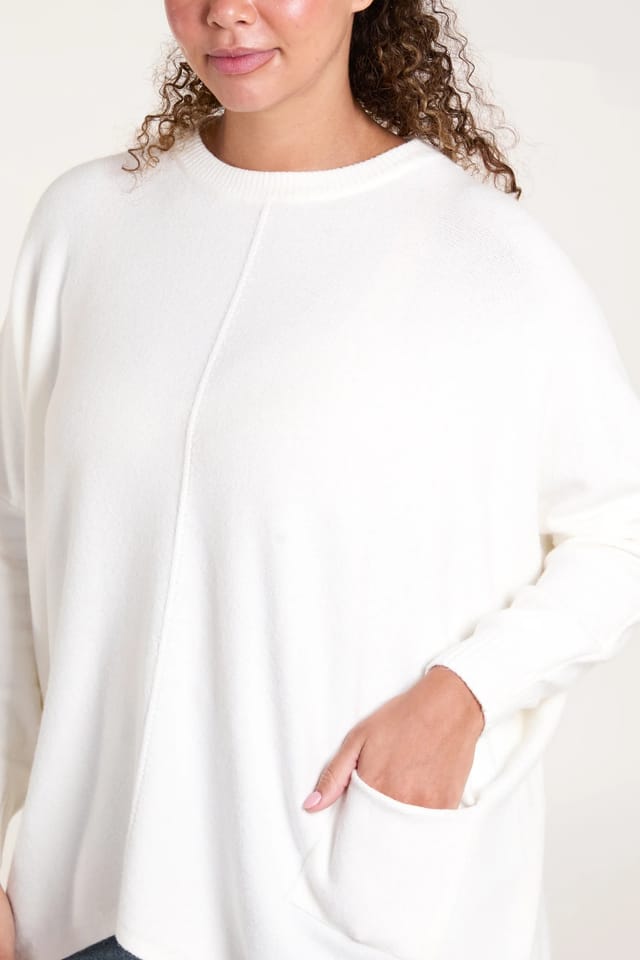 Blue Vanilla Round Neck Pocket Jumper - 3