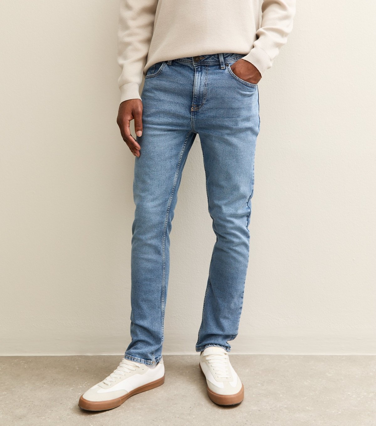 New Look Men's Mid Blue Slim Fit Stretch Jeans New Look - 2