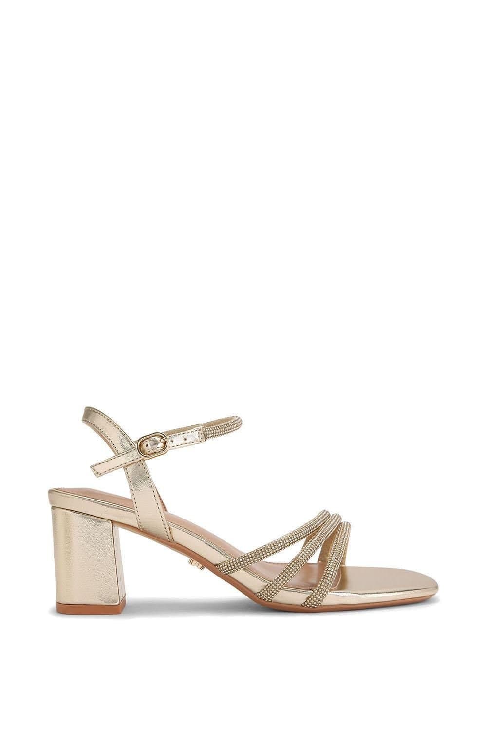 Carvela Carvela Women's 'Motto Block Wf' Fabric Sandals in Gold