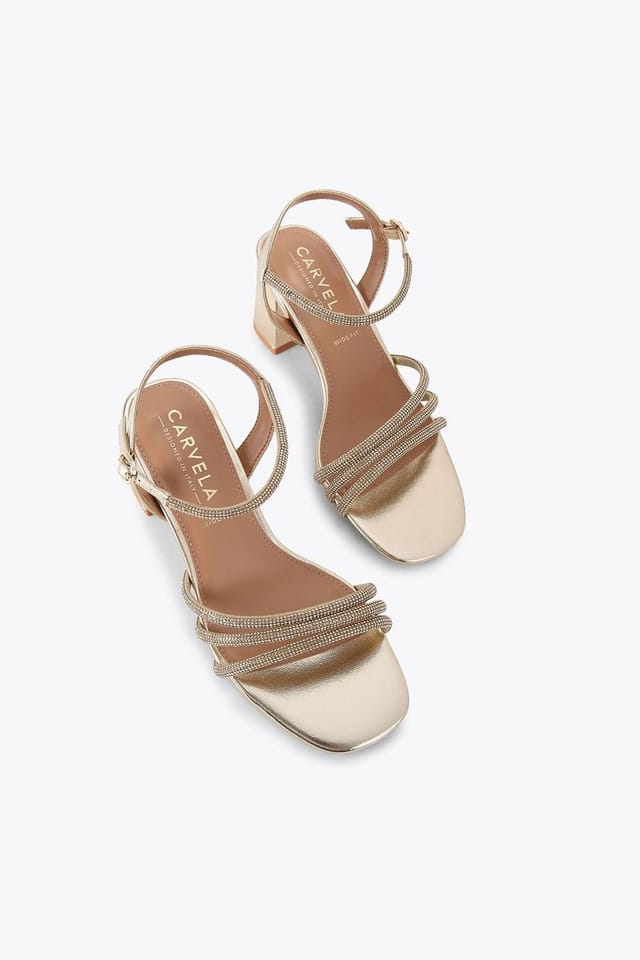 Carvela Carvela Women's 'Motto Block Wf' Fabric Sandals in Gold - 2