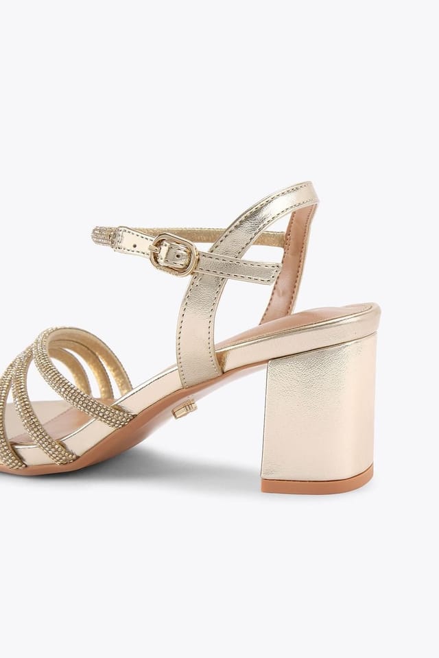 Carvela Carvela Women's 'Motto Block Wf' Fabric Sandals in Gold - 3
