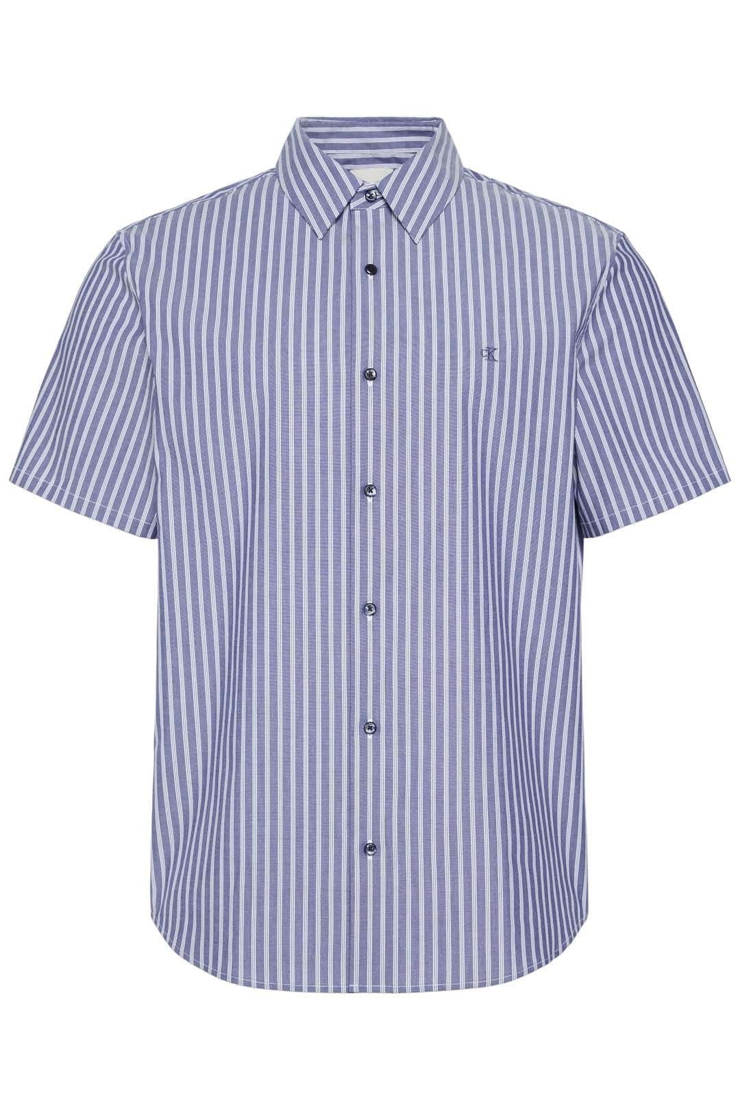 Calvin Klein Calvin Klein Men's Multi Pinstripe Stretch Shirt Blue