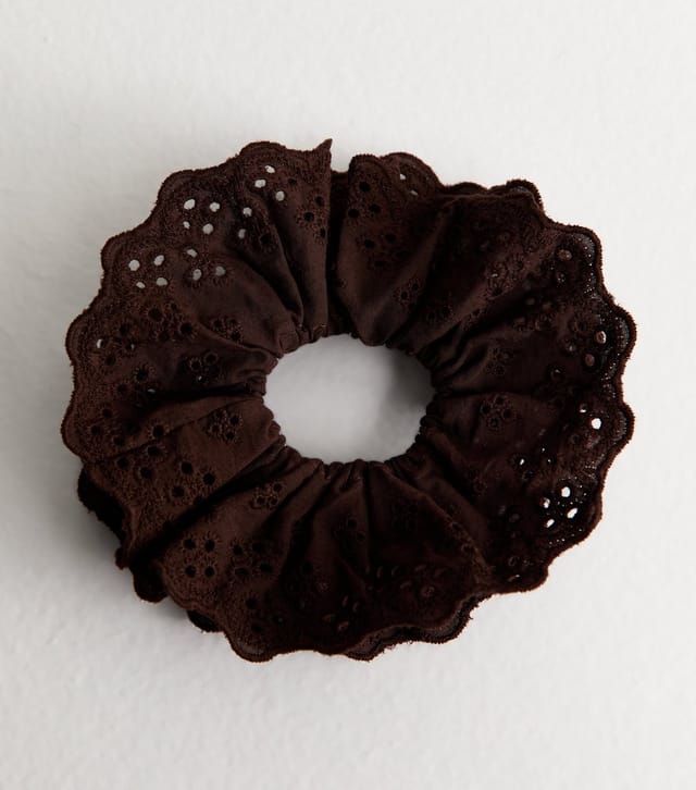 New Look Brown Broderie Anglaise Frill Scrunchie New Look - 3
