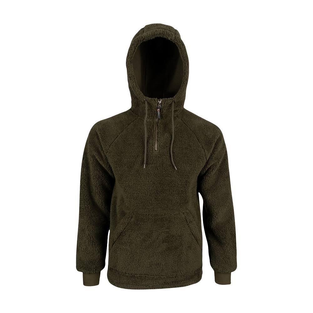 Speero Speero Men's Sherpa Fleece Hoodie in Dark Olive - 2