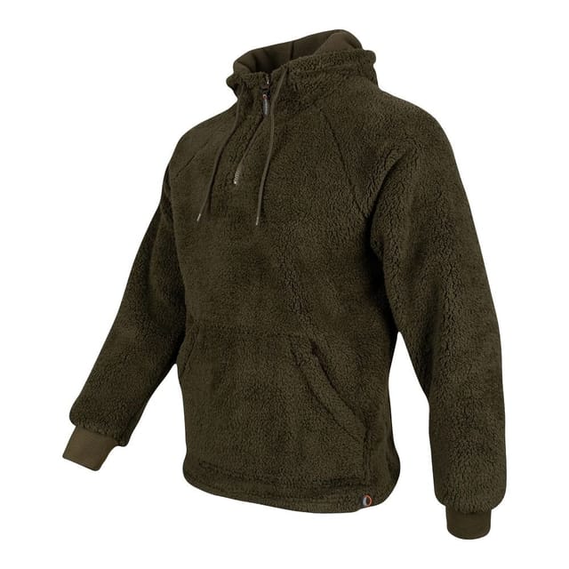Speero Speero Men's Sherpa Fleece Hoodie in Dark Olive - 3