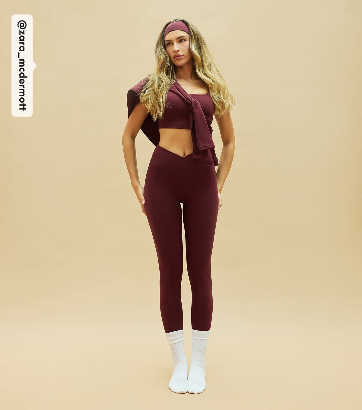 Rise Women's by Zara McDermott Burgundy Square Neck Crop Top Rise New Look