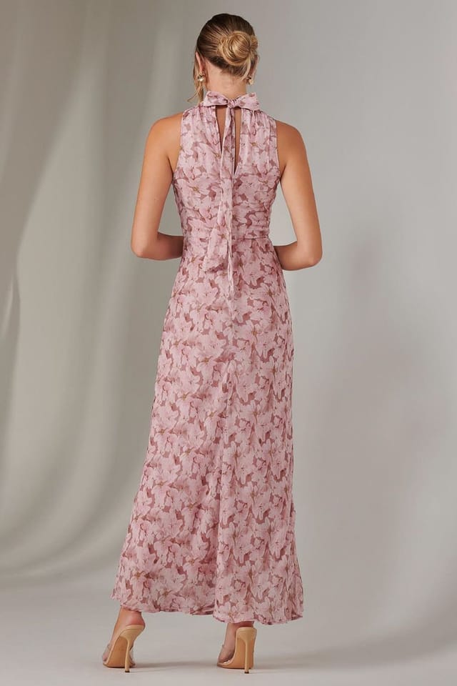 Jolie Moi Jolie Moi Women's Chiffon Maxi Dress in Light Pink - 2