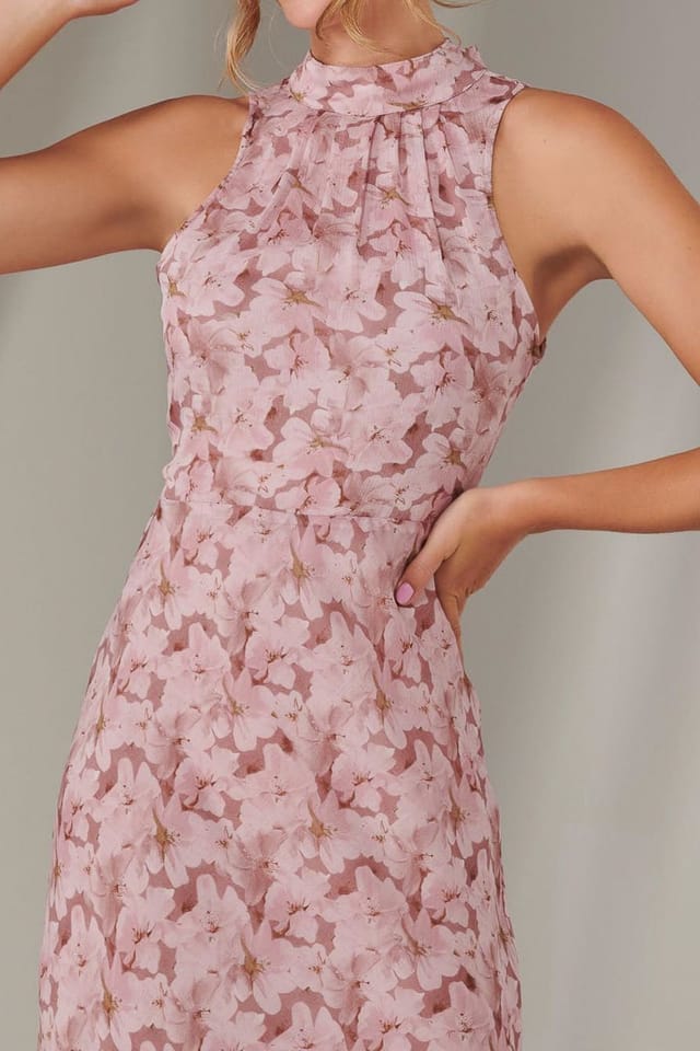 Jolie Moi Jolie Moi Women's Chiffon Maxi Dress in Light Pink - 3