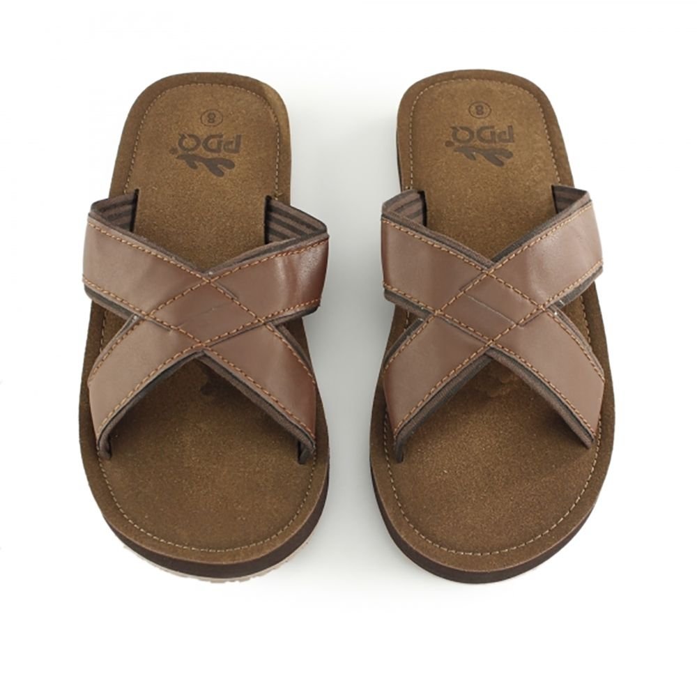 PDQ PDQ Men's Lightweight Crossover Mule Sandals in Brown - 2