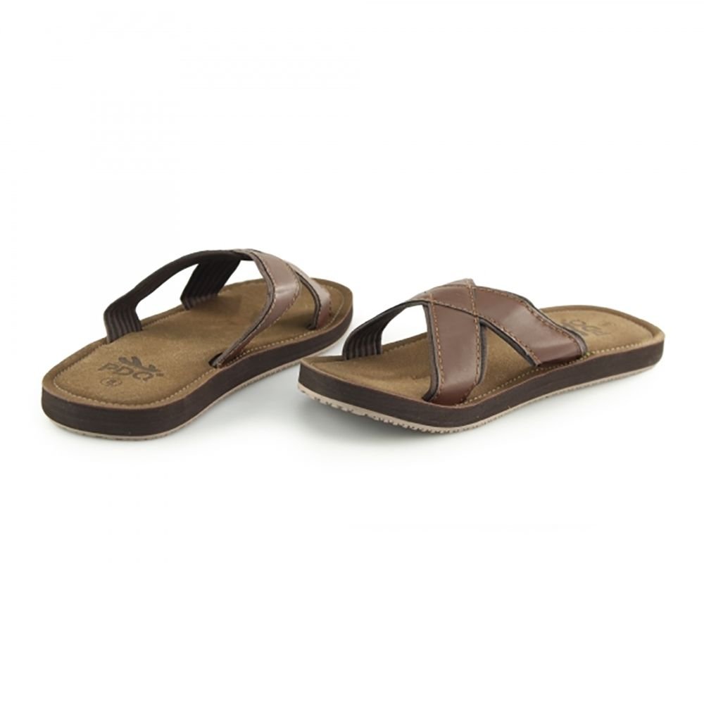 PDQ PDQ Men's Lightweight Crossover Mule Sandals in Brown - 3