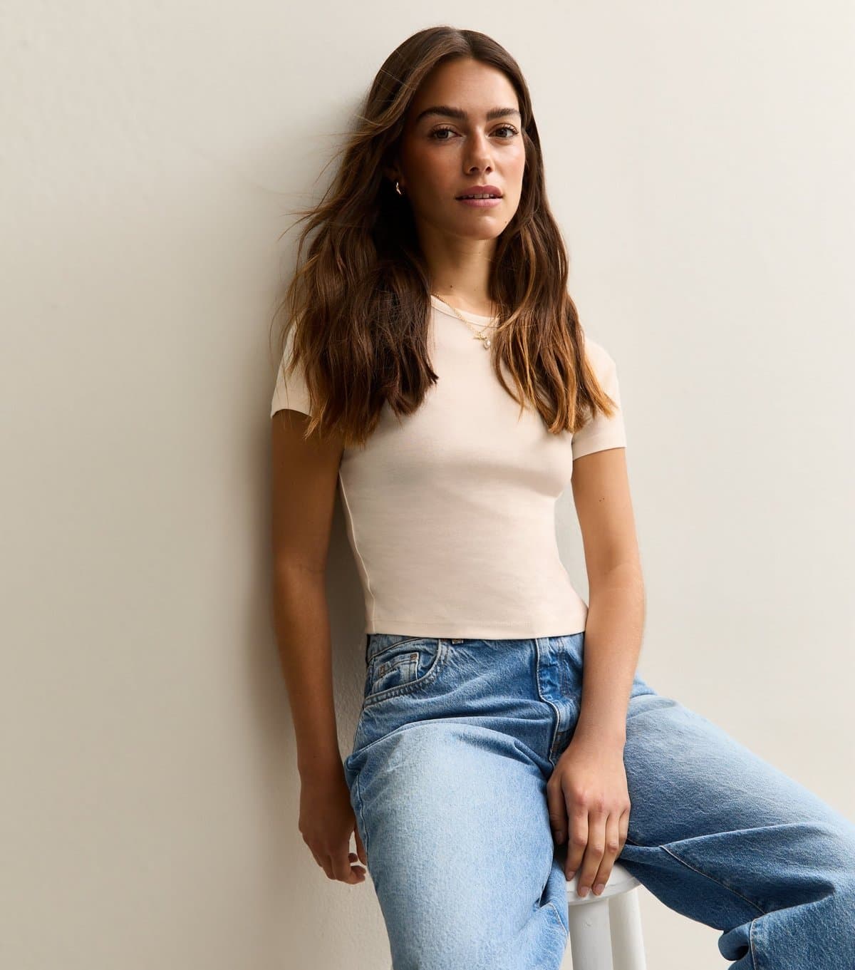 New Look Women's Petite Off White Short Sleeve T-Shirt New Look