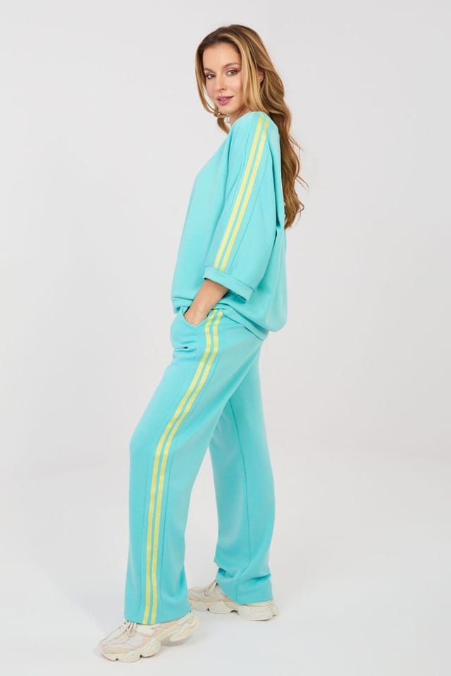 Love Lace Love Lace Women's Butter Soft Striped Hoodie & Pants Set in Aqua - 3