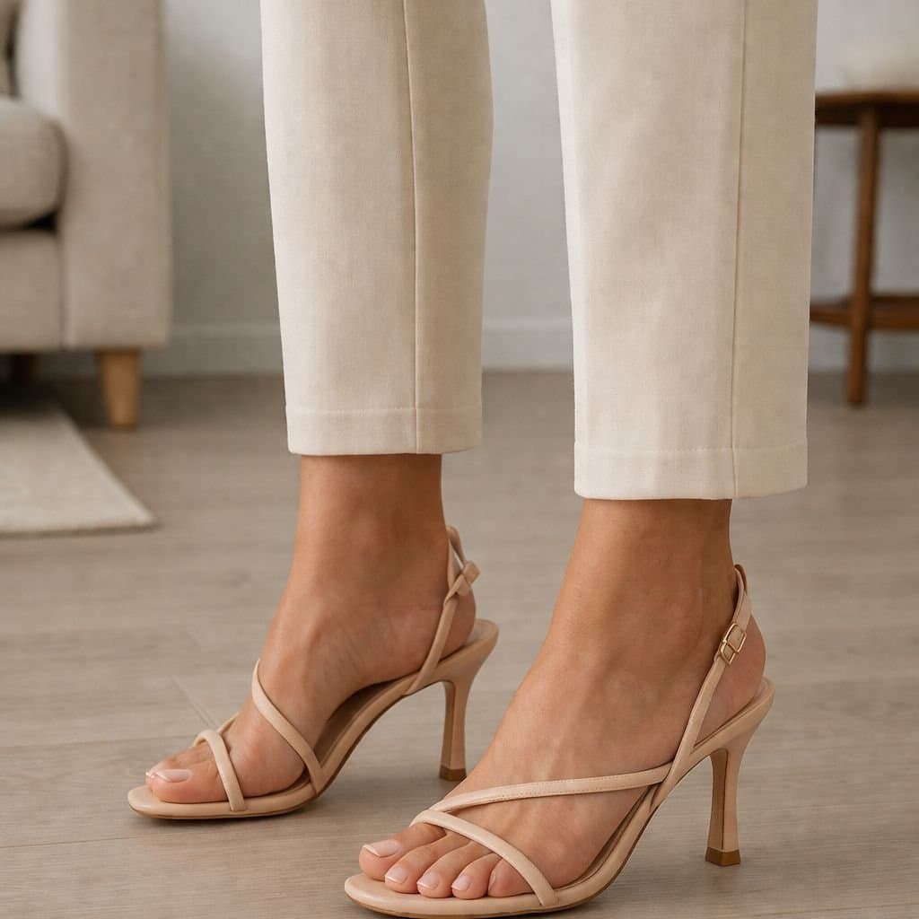 Truffle Collection Truffle Collection Nude Heeled Sandals in Nude