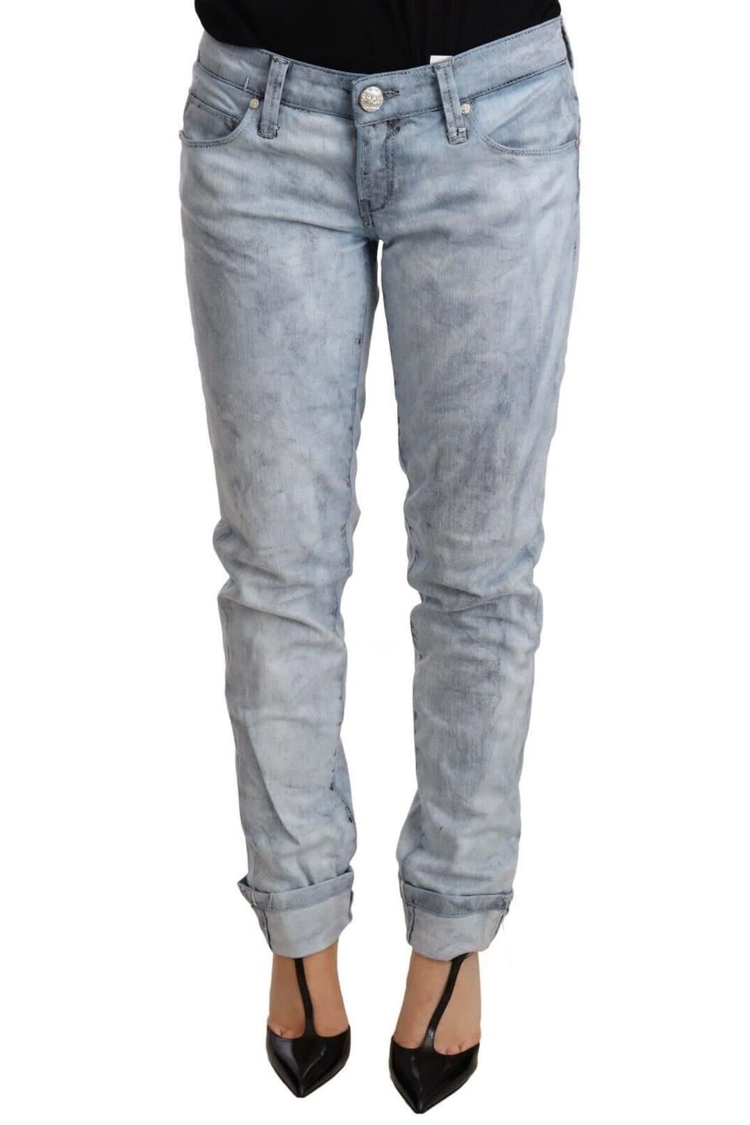 Acht Acht Women's Light Blue Washed Cotton Denim Trouser